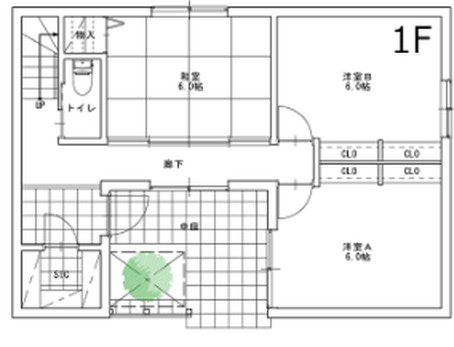 上質な家 2階建て 1階平面図