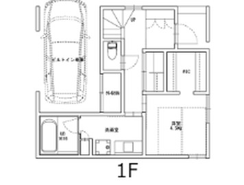 上質な家 3階建て 1階平面図