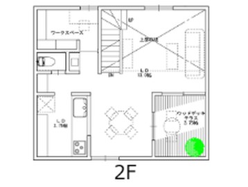 上質な家 3階建て 2階平面図