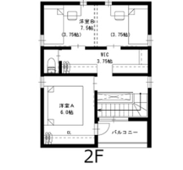 小さくても良い家 2階建て 2階平面図