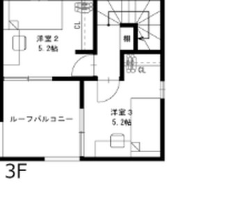 小さくても良い家 3階建て 3階平面図